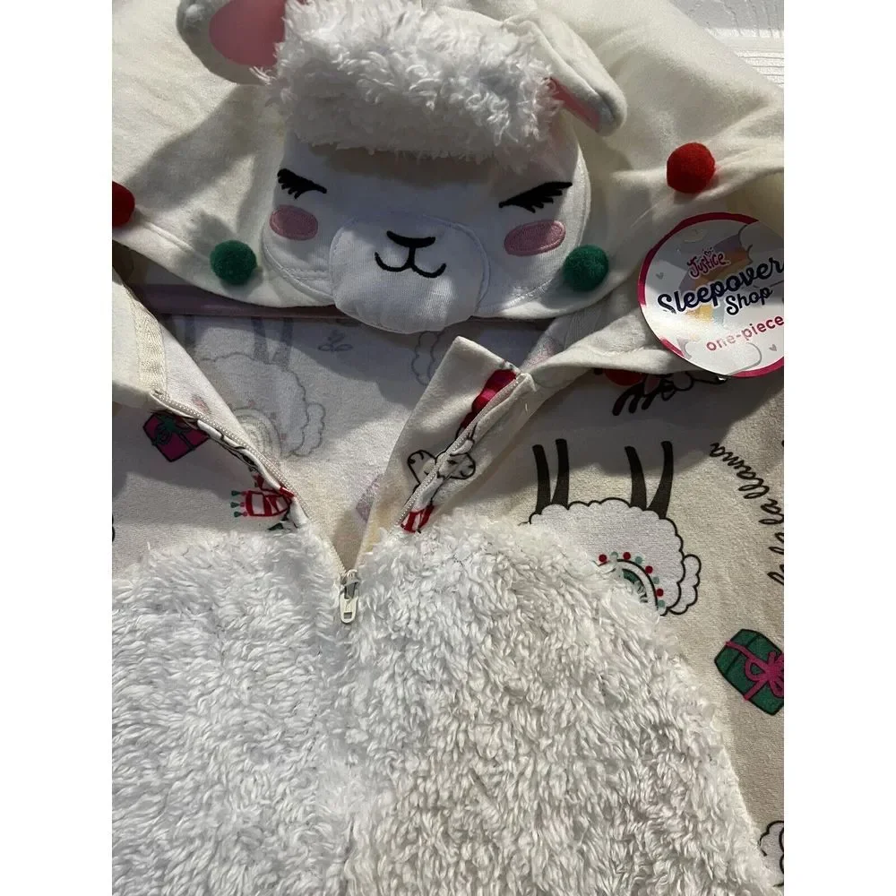 NWT Justice Christmas‎ Llama One Piece Sleep Over Outfit Size Girls 18 Plus